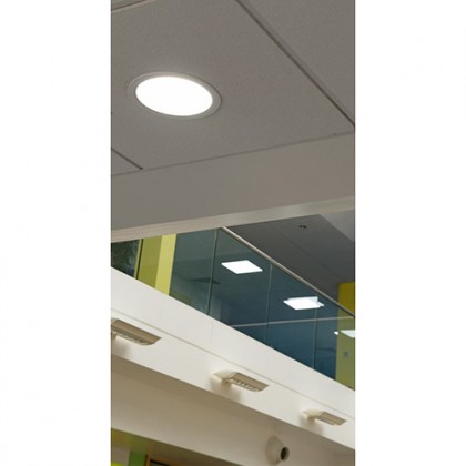Luceco LED Eco Circular Edgelit LuxPanel Downlight Lampu Siling Benam 148mm Warm White 9W 585 Lumens (ELP15W63S30)