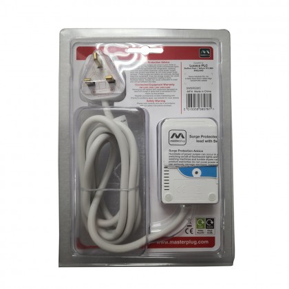Masterplug Surge Protector 3 Gang 2 Meter 13Amp Switched Extension Lead Compact Vertically Sockets Power SWSRG32C-MPA