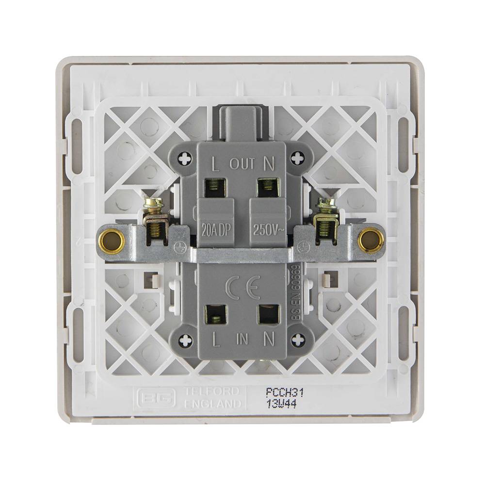 British General Neo Slimline 20A Standard Rocker Switch 1 Gang Double