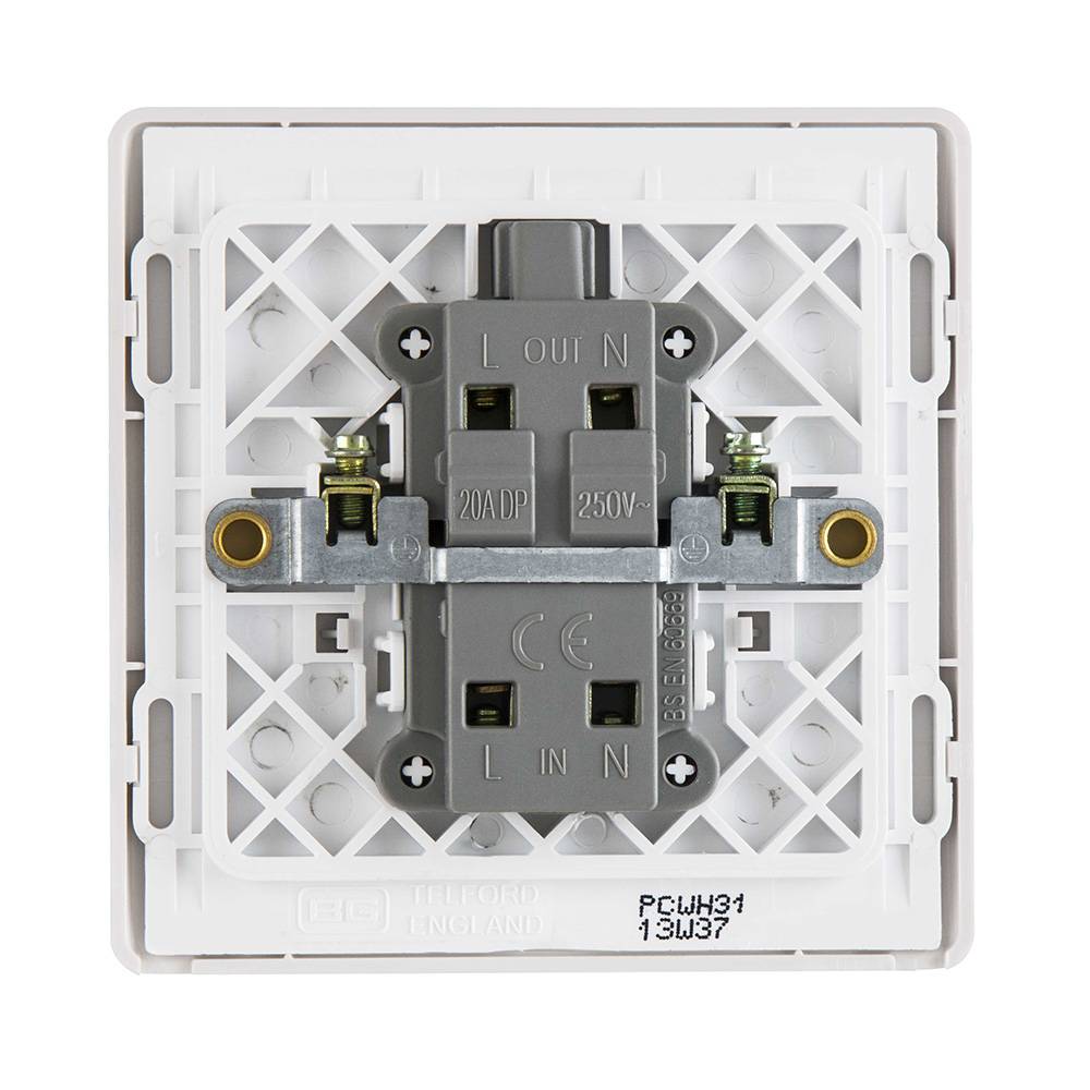 British General Neo Slimline 20A Standard Rocker Switch 1 Gang Double