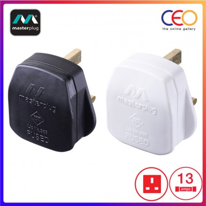Masterplug Basic Rewireable Fitted with 13A Fuse and Sleeved 3-Pin Main Plug SIRIM certified Type G Power Plug