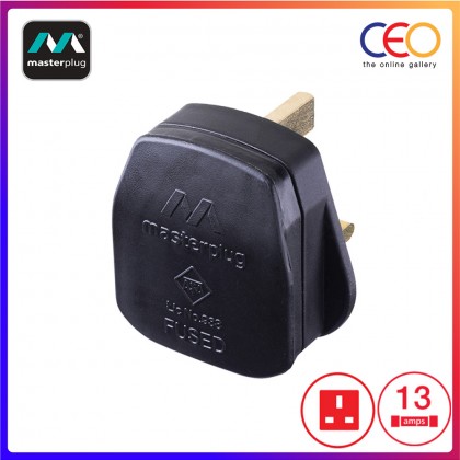 Masterplug Basic Rewireable Fitted with 13A Fuse and Sleeved 3-Pin Main Plug SIRIM certified Type G Power Plug