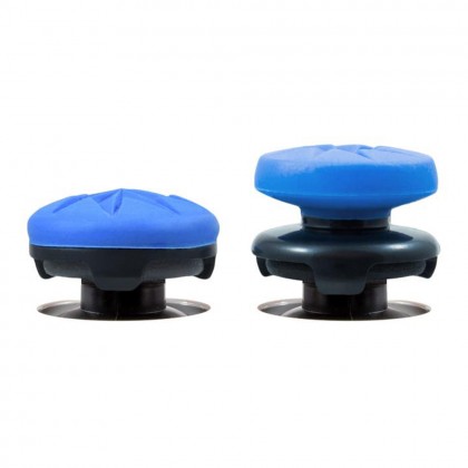 KontrolFreek FPS Freek Edge Blue Eight Contact Point Pattern Hybrid High-rise ThumbGrip For PS4 / PS5 Controller