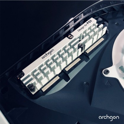 Archgon M.2 NVMe/SATA or M.2 2280 / 22110 Solid Stated Drive SSD Heatsink Design for PS5 with Thermal Pad