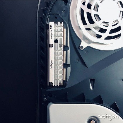 Archgon M.2 NVMe/SATA or M.2 2280 / 22110 Solid Stated Drive SSD Heatsink Design for PS5 with Thermal Pad