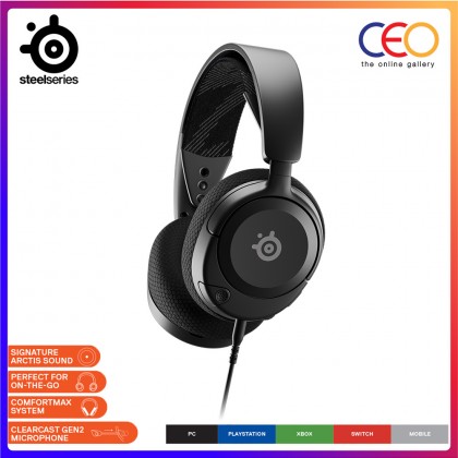 SteelSeries Arctis Nova 1 1P 1X Wired Gaming Headset Ultra Lightweight 3.5mm Jack ClearCast Gen 2 Mic Headphone