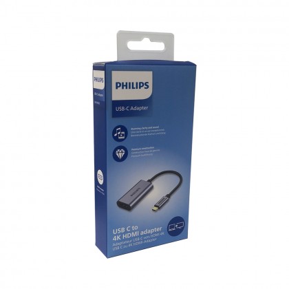 Philips USB Type-C Male to HDMI 2.0 Female Adapter USB-C C Converter Support Up to 4K UHD Resolution 1080p FHD SWV4060