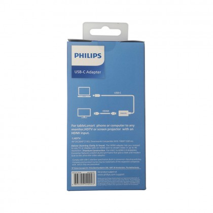 Philips USB Type-C Male to HDMI 2.0 Female Adapter USB-C C Converter Support Up to 4K UHD Resolution 1080p FHD SWV4060