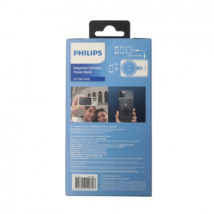 Philips 15W Magnetic Wireless Power Bank 5000mAh Wireless Charger Charging Powerbank USB Type C for iP 15/14 DLP9819N