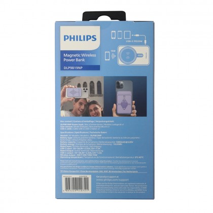Philips 15W Magnetic Wireless Power Bank 5000mAh Wireless Charger Charging Powerbank USB Type C for iP 15/14 DLP9819N