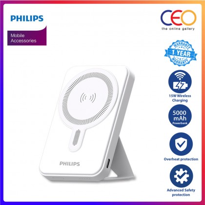 Philips 15W Magnetic Wireless Power Bank 5000mAh Wireless Charger Charging Powerbank USB Type C for iP 15/14 DLP9819N