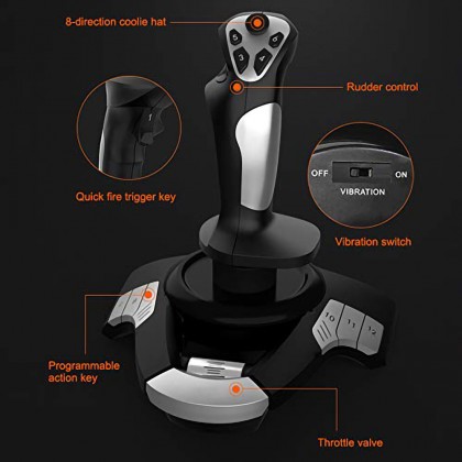 PXN F16 Flight Simulation Stick Joystick 3D USB Wired Fly Simulator Controller For PC