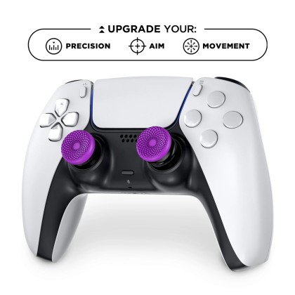 KontrolFreek Performance Thumbstick Frenzy Edition Mid-rise & High-rise Concave ThumbGrip For PS4/PS5 Controller Purple