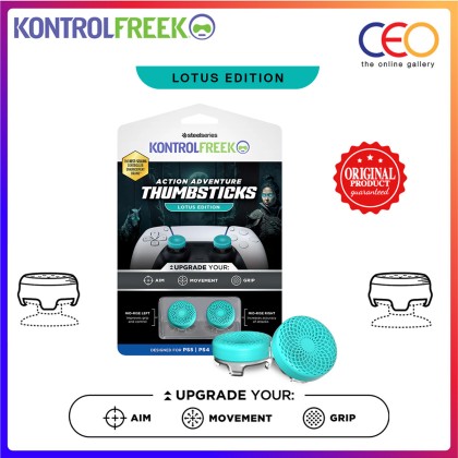 KontrolFreek Performance Thumbstick Lotus Edition Mid-rise and Mid-rise Concave ThumbGrip For PS4/PS5 Controller Teal