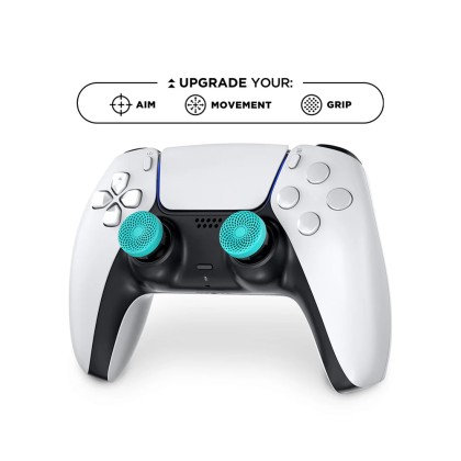 KontrolFreek Performance Thumbstick Lotus Edition Mid-rise and Mid-rise Concave ThumbGrip For PS4/PS5 Controller Teal
