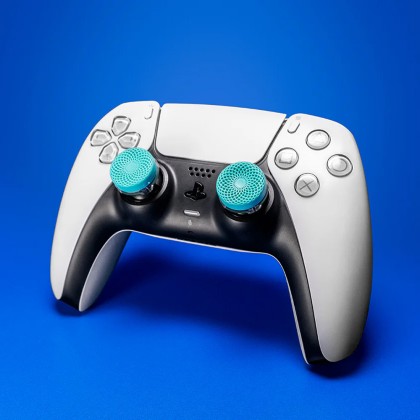 KontrolFreek Performance Thumbstick Lotus Edition Mid-rise and Mid-rise Concave ThumbGrip For PS4/PS5 Controller Teal