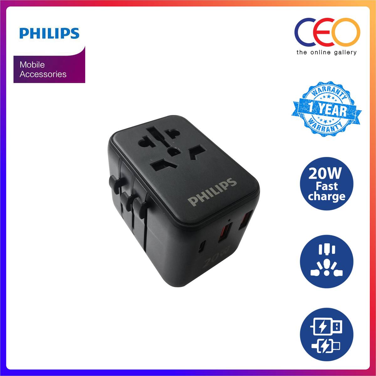Adaptateur Péritel Philips CE20661 - Prise SCART Vers Fiche Philips - Pour Téléviseurs Philips Récents